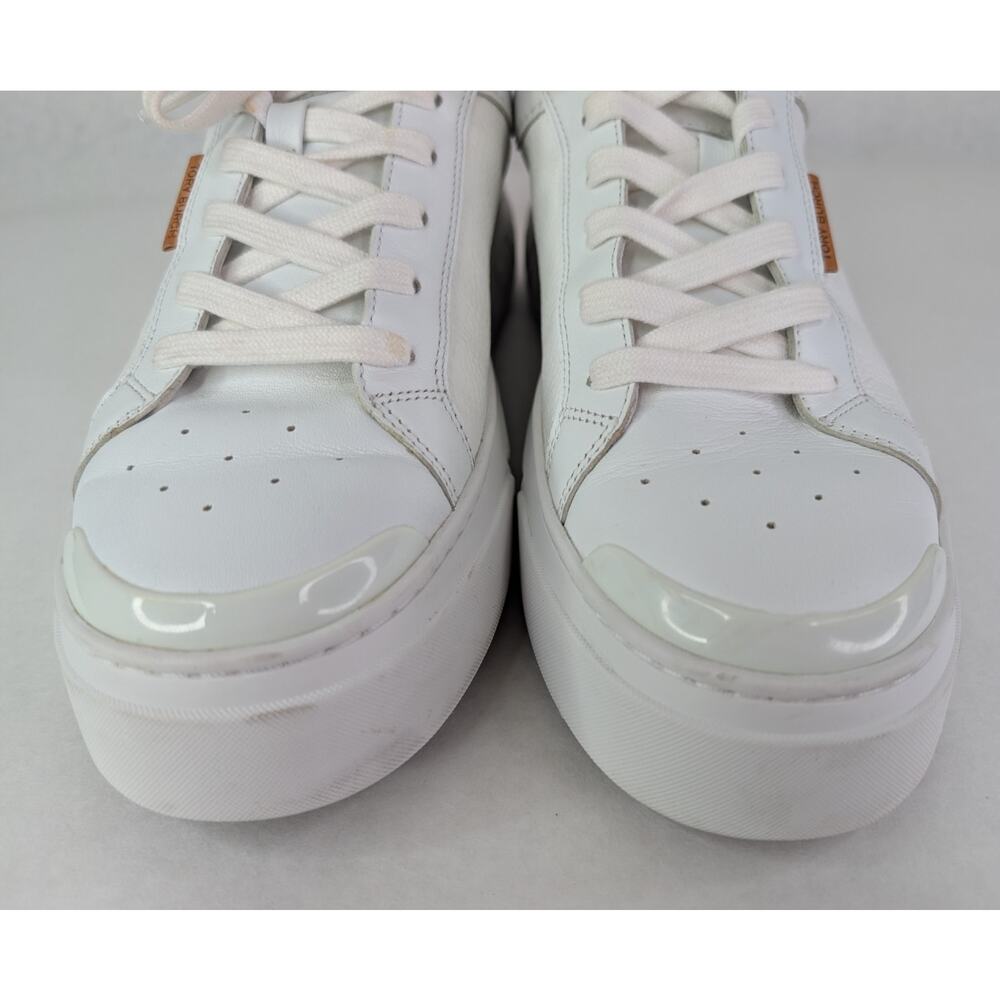 Tory Burch Ladybug Sneakers Clean Preppy East Coast White Pink Logo Size 11M - Picture 7 of 11